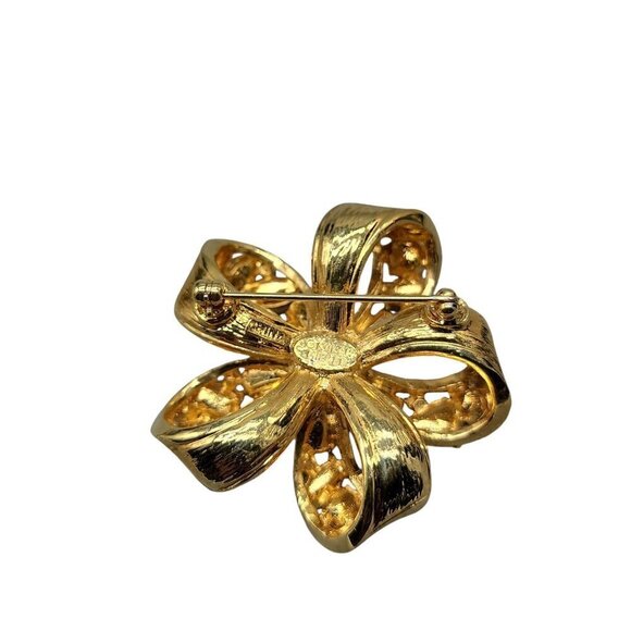 Nolan Miller Brooch Amethyst Purple & Clear Crystals Double Layer Gold Tone - Picture 14 of 15